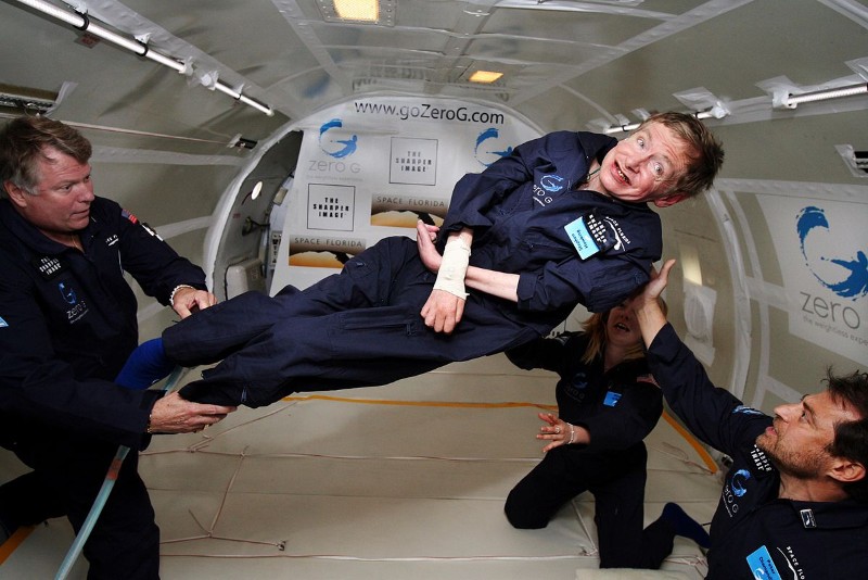 Stephen Hawking in zero gravity