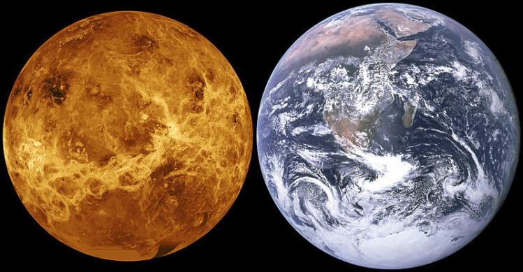 Venus Earth size comparison